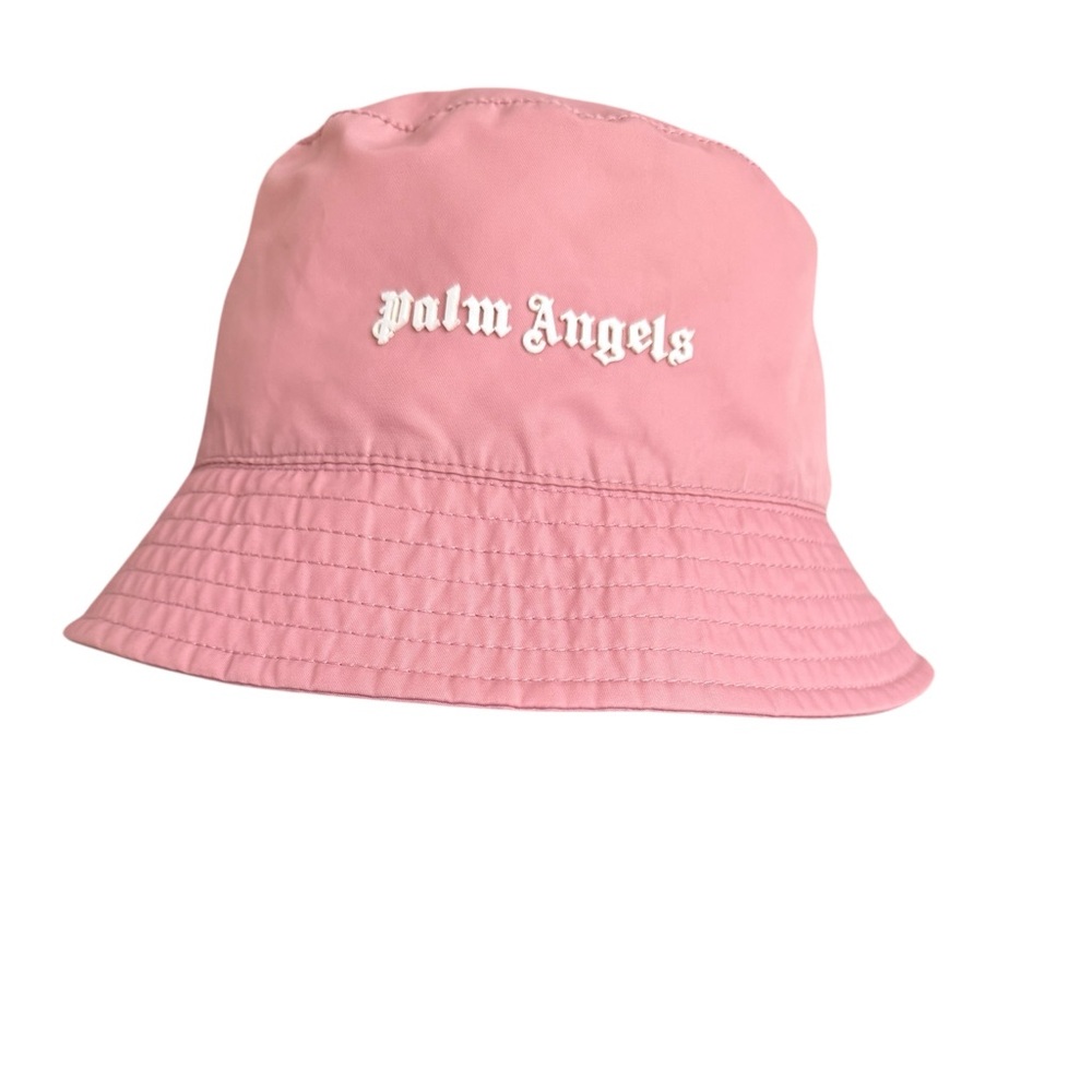 Palm Angels Unisex Pink Classic White Logo Bucket Hat AUTHENTIC w/Receipt
